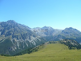 瑞士,山,景觀