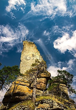 废墟,花岗岩,石
