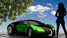 跑車,天空,云