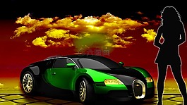 跑車,天空,云