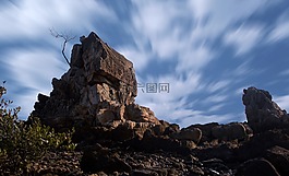 云,巖,天空