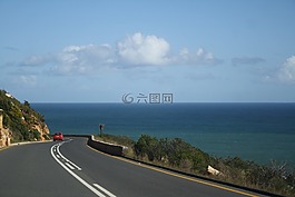 路,海岸,海洋