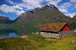挪威,fjordlandschaft,山