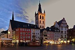 特里尔,abendstimmung,kirchplatz