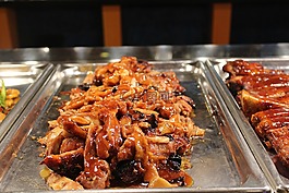 烤排骨,牛肉,晚餐