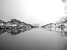 湖,雪,山