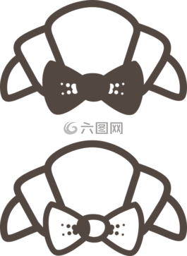 要羊角面包,弓,領帶