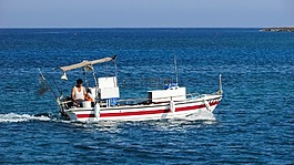 漁船,傳統(tǒng)的,釣魚(yú)