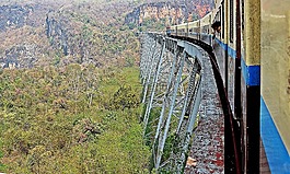 gokehteik橋,緬甸,火車