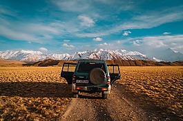 卡車,景觀,山