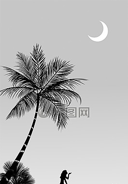 手掌,婦女,月亮