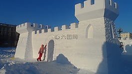 雪城堡,天空,沒有夕陽