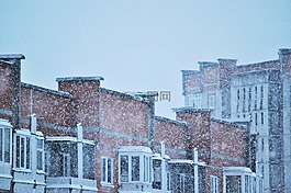 雪,晚上,建設