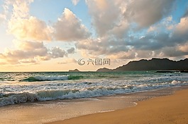 夏威夷,海灘,日出