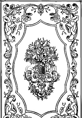 floriated,古董,滾動