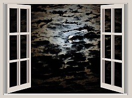 夜,月亮的夜晚,月球