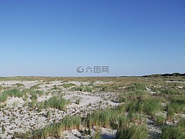 海,沙丘,沙