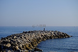 男子,釣魚,海