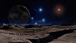 月球景觀,明星,褐矮星