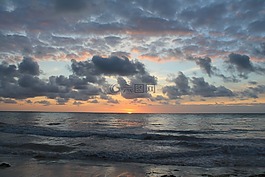 海灘,天空,太陽