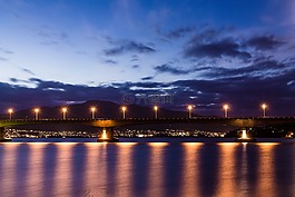 橋,燈,夜