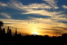 日落,西伯利亚,天空
