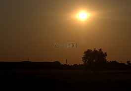 日落,太陽,天空