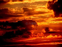 日落,天空,太陽
