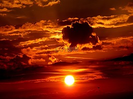 日落,天空,太陽