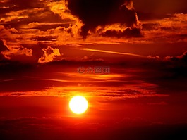 日落,天空,太陽