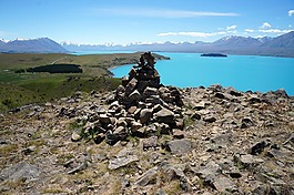 山,石头,湖