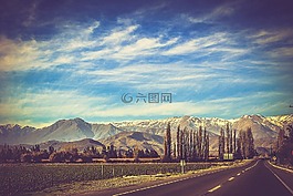 景觀,路,山