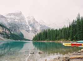 徒步旅行,湖,景觀