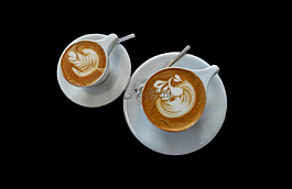 咖啡,咖啡杯,熱奶咖啡
