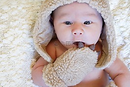 嬰兒,連指手套,熊