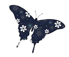 蝴蝶,花的,模式