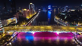 廣州,解放橋,夜景