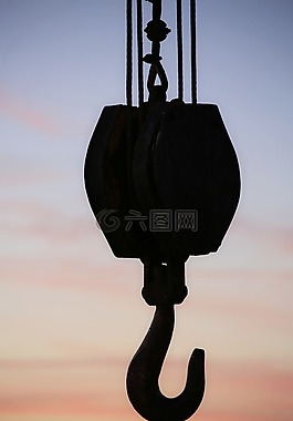 起重機,滑輪,機