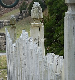 柵欄,籬笆,白
