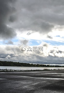 云,景觀,河