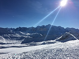 阿拉斯加州,山,太陽