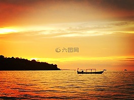 日落,晚霞,phnom penh