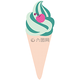 冰淇淋,錐,桃