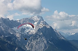 滑翔傘,高山,zugspitze