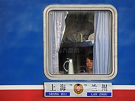 火車,窗口,中國