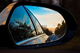 鏡子,汽車,路