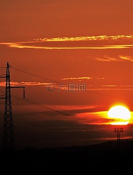 太陽(yáng),日落,天空