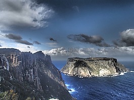 懸崖,海洋,天空