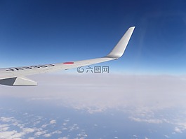 飞机,翅膀,天空