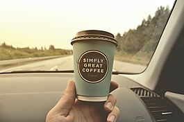 咖啡杯,咖啡,汽車